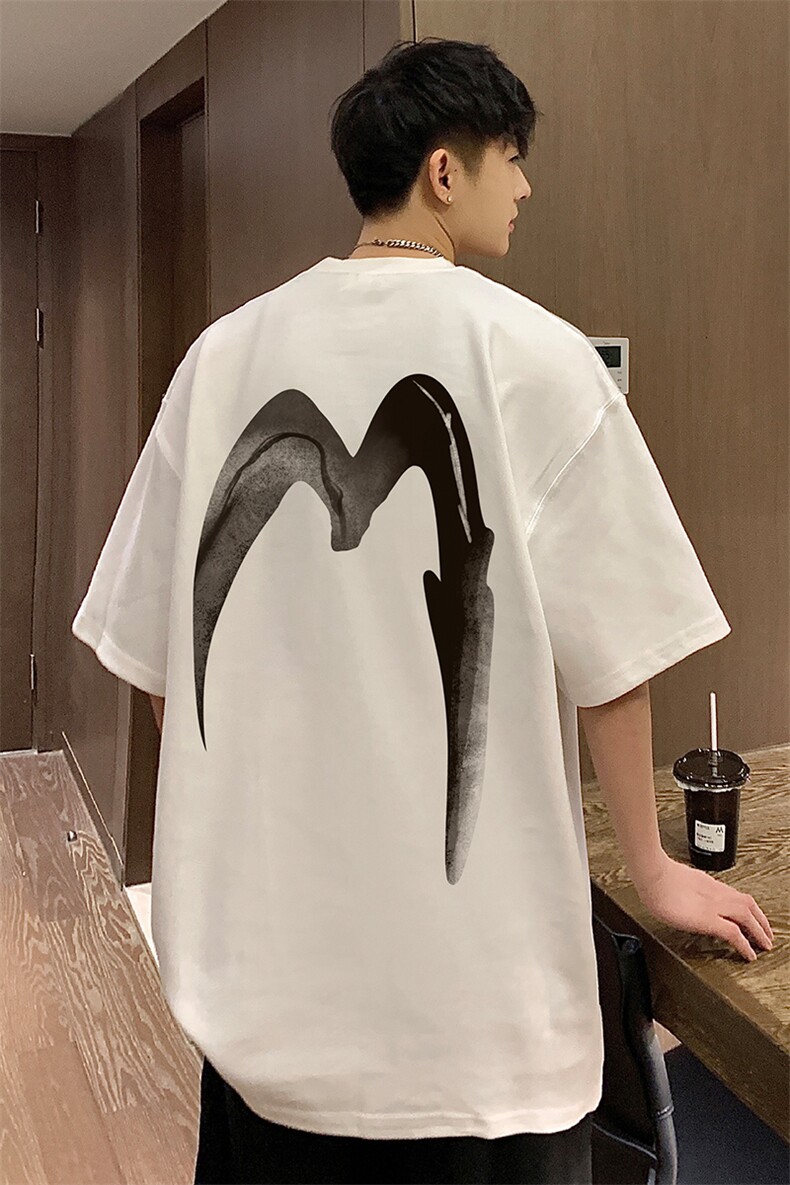 ！纯棉港风23夏季高街西海岸嘻哈潮流短袖T恤T6061P25控38,男装T恤,电商A268A