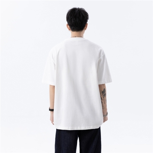 现货重磅纯棉钢印美式大版型宽松短袖T恤T130-P30-控58图片