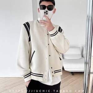 情侣棒球服秋冬美式复古夹克宽松休闲厚款外套男飞行服W6699-P55图片