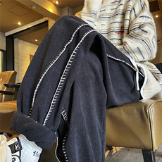 灯芯绒裤子男秋冬季加绒加厚潮牌美式重磅休闲长裤宽松K300-P55，男装休闲裤，电商A006