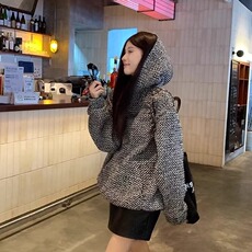 小香风卫衣男女潮流百搭慵懒流行简约情侣外套WLA288-P45加绒56，女装短外套，星座1008
