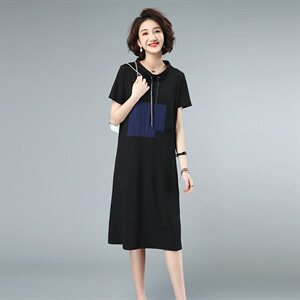 2021夏款新款拼接大码女装连衣裙239款图片