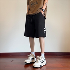 抖音品质美式三条杠运动卫裤宽松休闲短裤B315-K24126-p35控48，男装休闲裤，电商B315