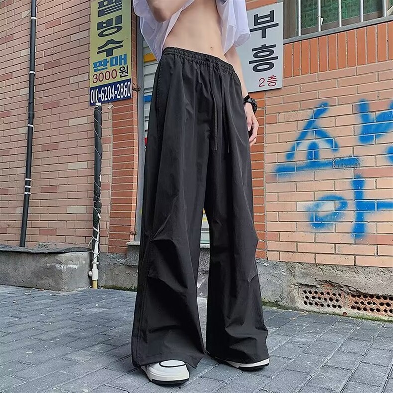 夏季速干伞兵裤男款美式直筒宽松冲锋休闲裤ins潮牌简约机能裤子,男装休闲裤,星座1013
