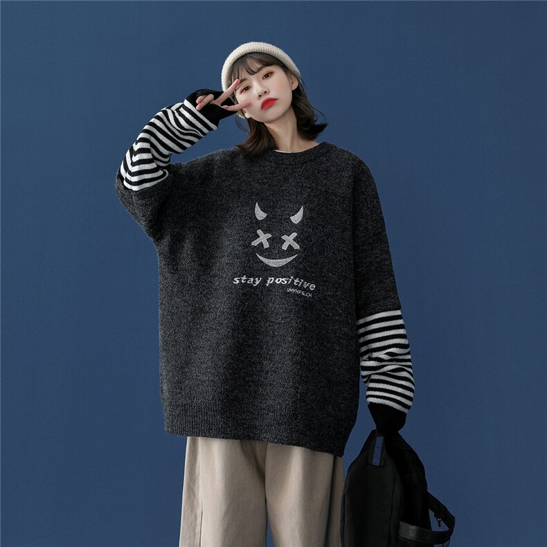 2021秋冬新品针织衫假两件男女毛衣中性外衣229M14P75，男装针织衫/毛衣，星座229