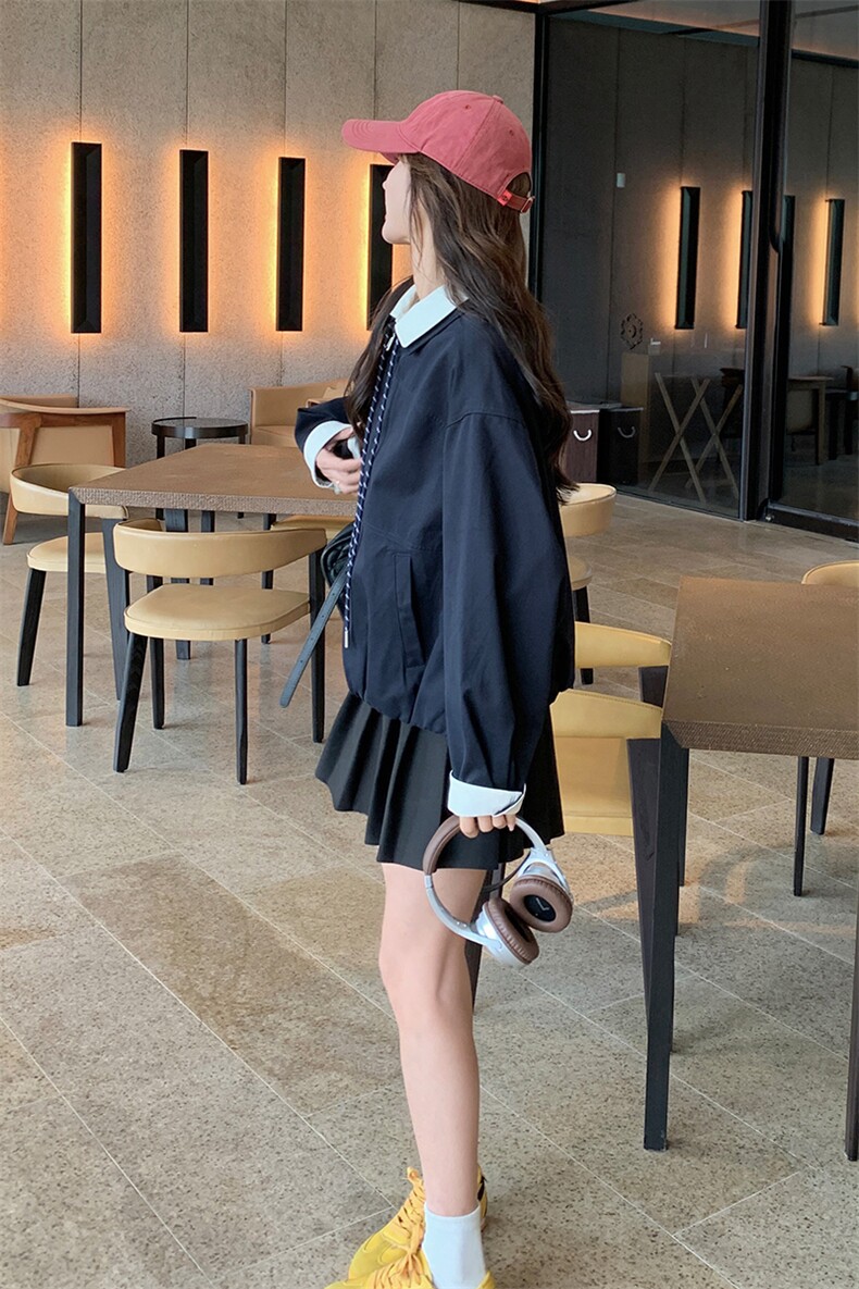 【首-发新款】现货时尚休闲拼接双层领外套ZB285-1901-P145-K215,女装短外套,浙宝285（原212）