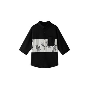 夏男轻熟风立领纯色衬衫男休闲宽松风衬衣轻熟风A236-82569-P55图片