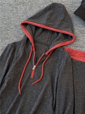 女春季新款韩版气质显瘦设计感撞色拼接连帽长袖上衣直筒裤两件套，女装套装/套裙，江南