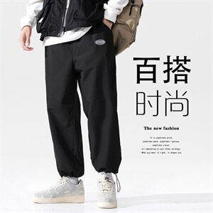 2021秋季新大码男日系无影墙宽松贴标束脚九分裤休闲裤K2103-P30图片