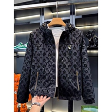 (网图)潮流提花徽章连帽高端轻奢高端棉服棉袄313B-JK5630-P115，男装棉衣，星座313B