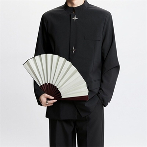 西装外套男设计感金属扣垫肩西服小众高级立领中山装6122 P62图片