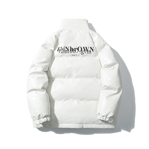 1白底鳄鱼纹手塞棉大码M-5XL夹克PU皮棉服外套男8507P120控158图片