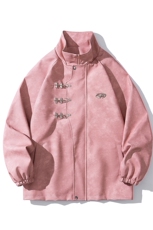 白底美式复古面料飞机扣可拆卸胸针PU皮衣夹克男JK77768P105控148，男装夹克，星座226-1