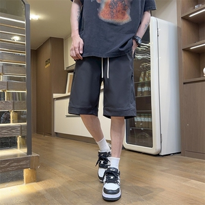 港风工装休闲裤高街五分裤宽松沙滩裤直通短裤DK309 P35图片