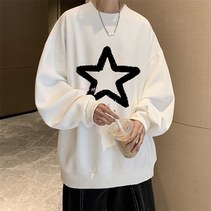 华夫格卫衣圆领卫衣男大码长袖t恤男外套 HW76286-P30加绒款-P40图片