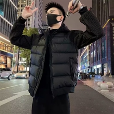 冬新款短款棉服复古ins时尚保暖针织拼接连帽宽松外套TT603P97，男装棉衣，星座1013-5