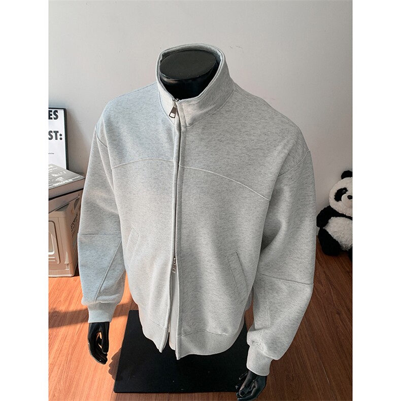 重磅boxy短款全棉450克开衫双拉链卫衣立领外套男RH5321-P55,女装短外套,星座610B-1