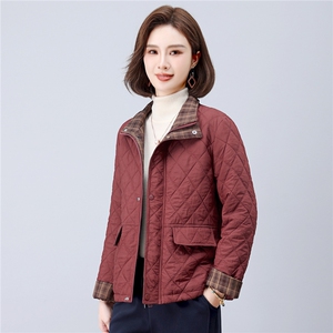 长期现货妈妈装夹棉厚外套女短款2026秋冬薄棉棒球服洋气轻薄棉服图片