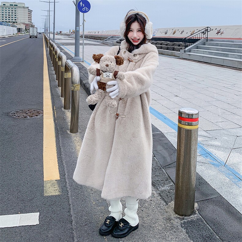 现货新款加厚皮毛一体外套2C095-8931-P215-K308,女装毛呢外套,2C095