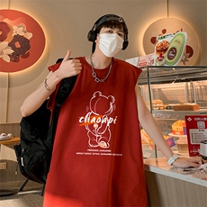 新款抖音得物直播品质纯棉250克重磅男无袖背心T恤T526P28控39，男装背心/马甲，电商C408(原B339-1)