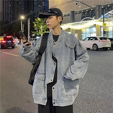美式夹克牛仔不规则外套XJ01P85，男装夹克，星座1116-2
