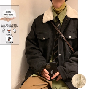 新标90绒抖音直播品质羽绒服 兔毛领宽松加厚羽绒外套Y866-P238图片