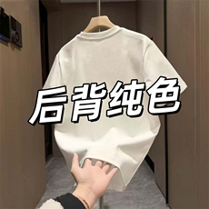 2026年夏季新款高级感休闲简约纯棉短袖男士重磅宽松透气圆领半袖，男装T恤，星座218-8