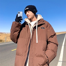 现货抖音得物二开三防加厚假两件拼接连帽棉衣冬季棉服LL9999，男装棉衣，电商A486