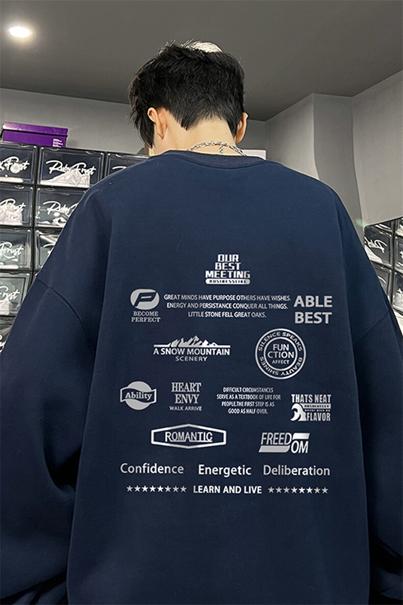 ！圆领卫衣男装港风长袖T恤男外套男WY175-P28,男装卫衣,电商B367