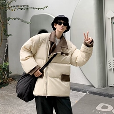 冬季2024新款羽绒棉服男拼接假两件棉衣宽松面包服外套MF131-P89，男装棉衣，星座412-3