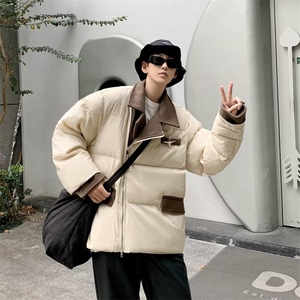 冬季2024新款羽绒棉服男拼接假两件棉衣宽松面包服外套MF131-P89图片