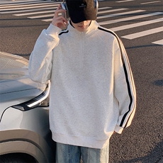G008P45加绒50美式半高领外套oversize立领半拉链卫衣加绒加厚，男装卫衣，星座304A-1