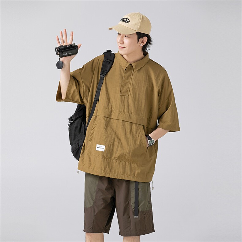 夏季潮流休闲衬衫宽松大码短袖衬衣A161-1703-P40,男装衬衫,电商A161