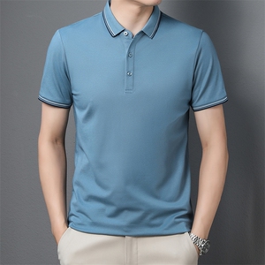 夏季新款男士翻领短袖t恤中年有领男装上衣服休闲POLO衫图片