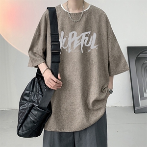 风复古亚麻短袖男棉麻t恤男半袖 ZT71425-P35图片