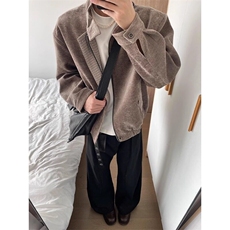 美式cleanfit千鸟格外套男设计感高级感哈灵顿夹克潮LJK9566-P78，男装夹克，星座1008