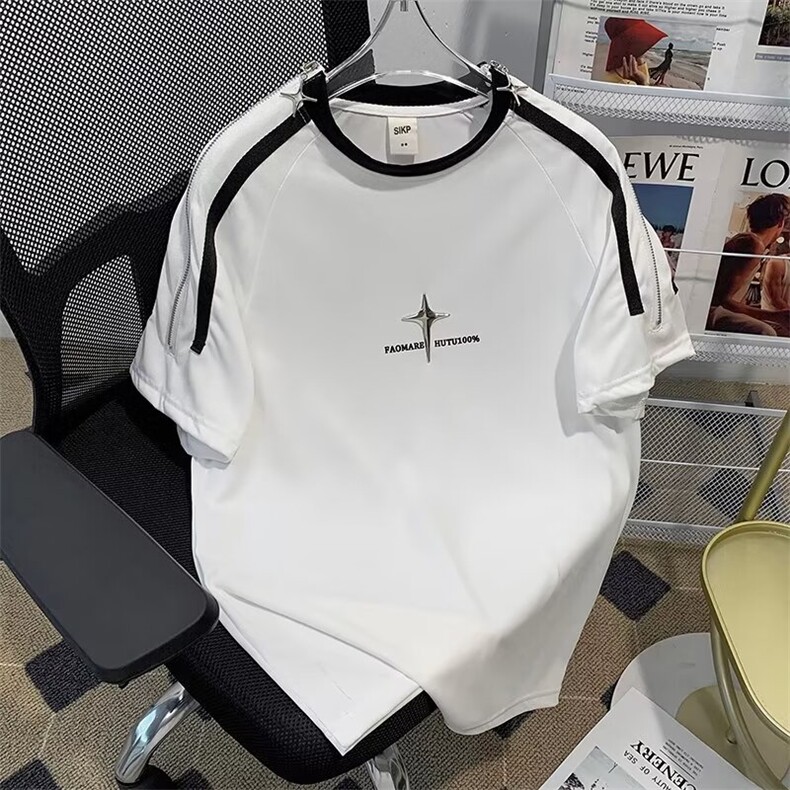 时尚~新款短袖T恤男夏季韩版潮流半袖上衣港风宽松休闲潮牌体恤衫,男装T恤,星座1013