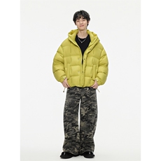 2025冬季泡芙穿刺工艺面内一体料连帽羽绒服潮牌百搭保暖羽绒服，男装羽绒服，电商A234