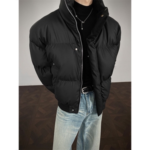 支持二开 立领PU皮棉服男短款棉衣外套宽松面包服 M810-P75图片