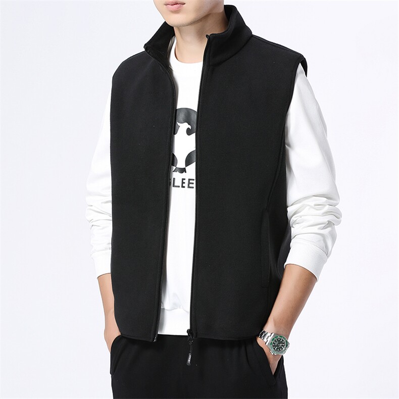 M-8XL 男日系立领摇粒绒马甲 5032-1_9807P40图片