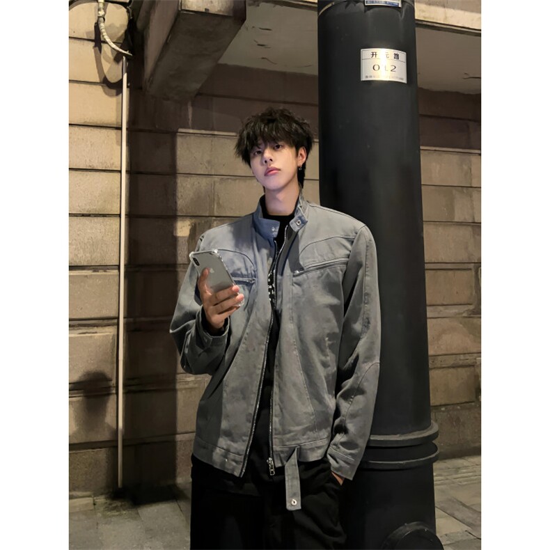 【有货】JK7703CC-特P65 立领帆布水洗外套男痞帅工装夹克图片
