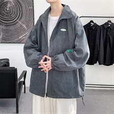 假两件外套男生夹克休闲潮牌ins春秋款男装22113-P70控108，男装夹克，星座717