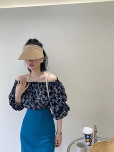 夏季新品 碎花上衣可两穿图片