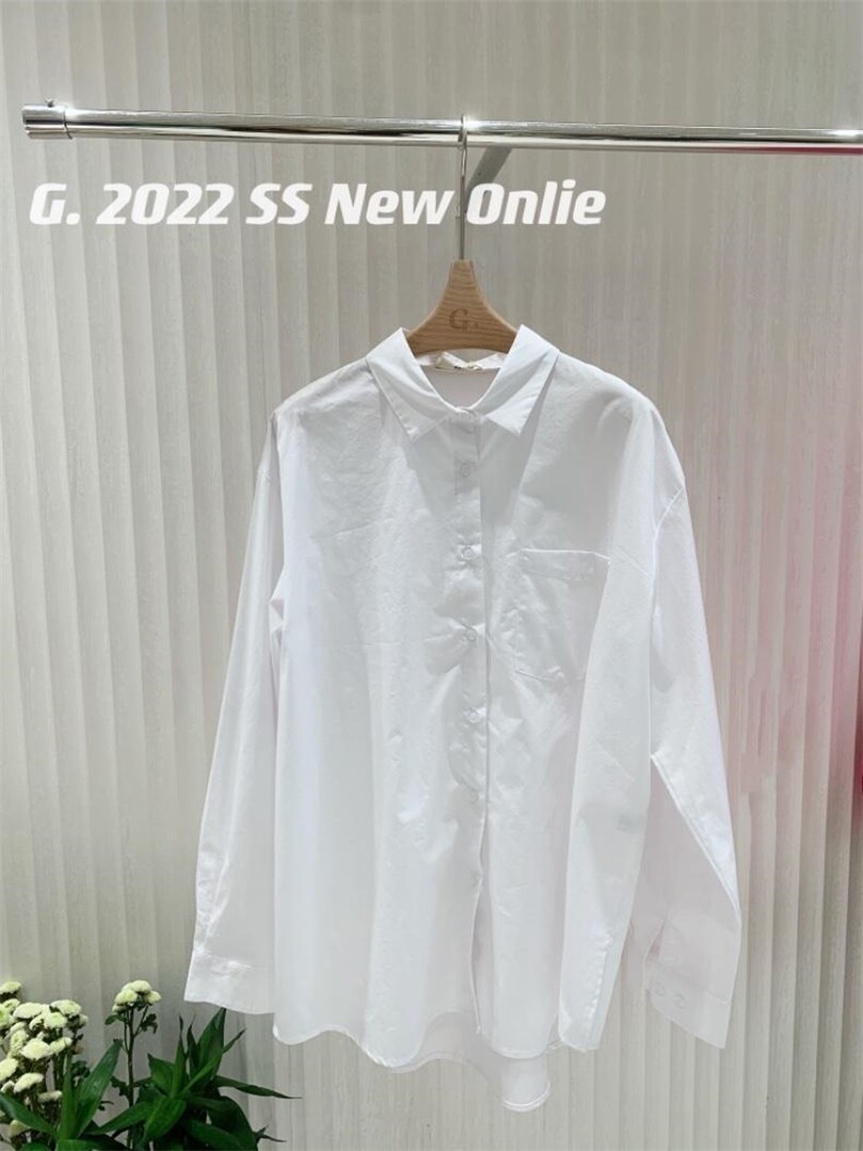 新款净色衬衫均码3色，女装衬衫，G