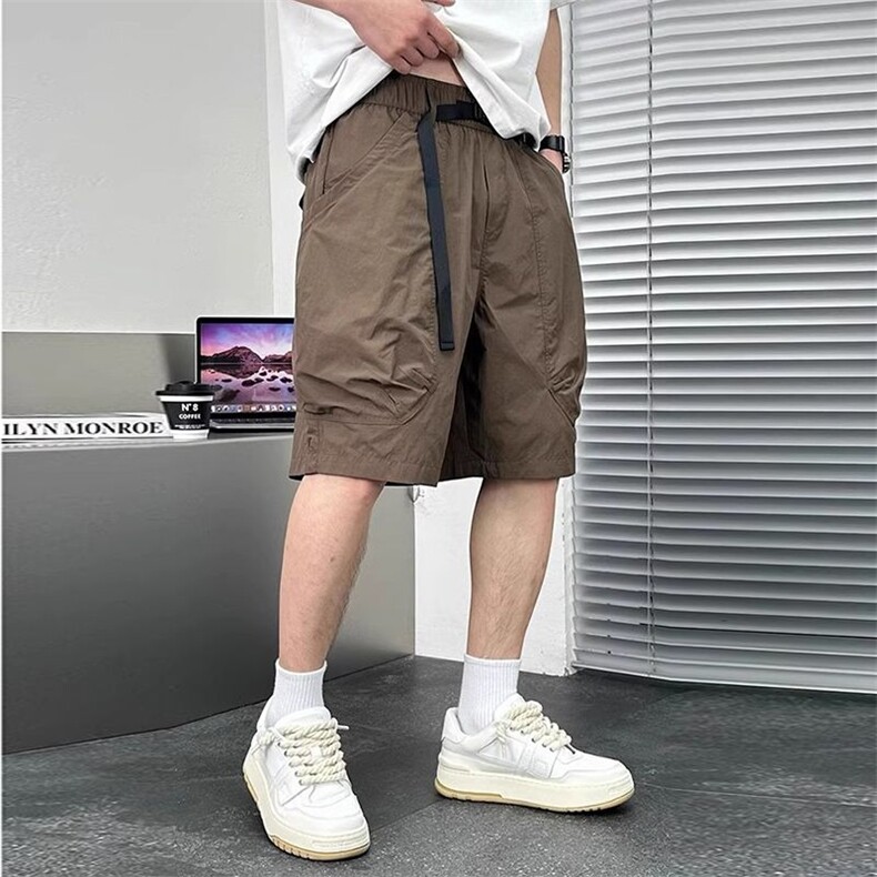 日系潮牌复古大口袋工装短裤男夏季薄款户外速干宽松休闲五分裤男,男装牛仔裤,星座506A