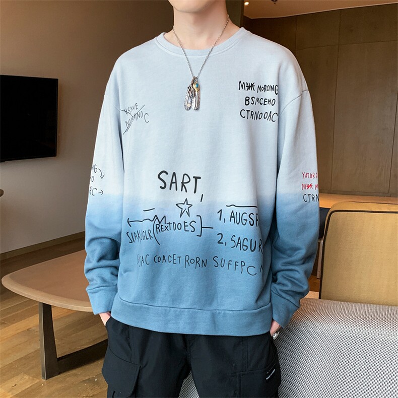 渐变色卫衣男情侣装2021新款韩版宽松外套潮流百搭上衣DF17T,男装卫衣,电商A102
