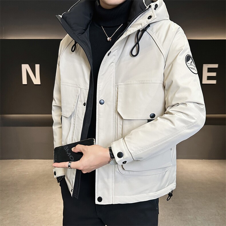 新标90鹅绒服2025年连帽机能潮流保暖羽绒服男YR6061-P270，男装羽绒服，电商D240-242