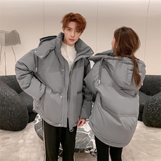 继续原创韩版情侣装羽绒服男女青年学生加厚300克绒羽绒外套，男装羽绒服，钱塘723