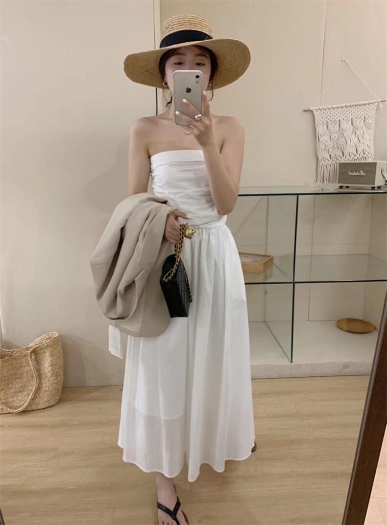 净色版抹胸绝美哦，抹胸，唇蔻