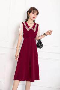 尖领花边连衣裙，女装连衣裙，千禧宏运